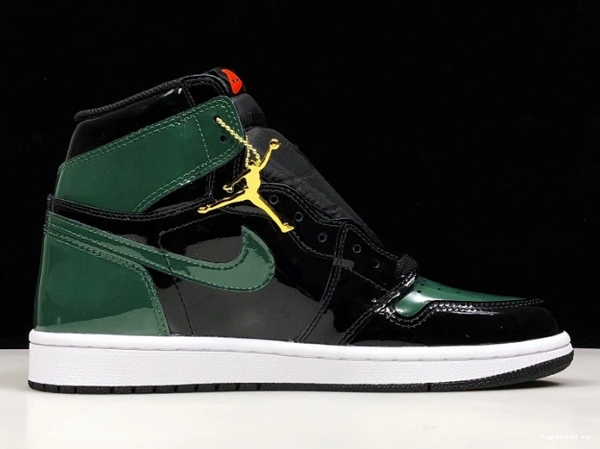 OG AV3905-038 Team x 1 High SoleFly Jordan Air Black Orange-Fir Retro 0603